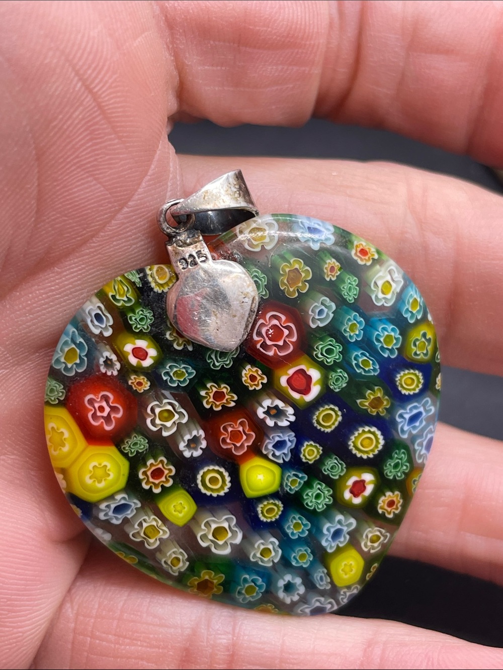 Millefiori glass and 925 pendant - Picture 6 of 7